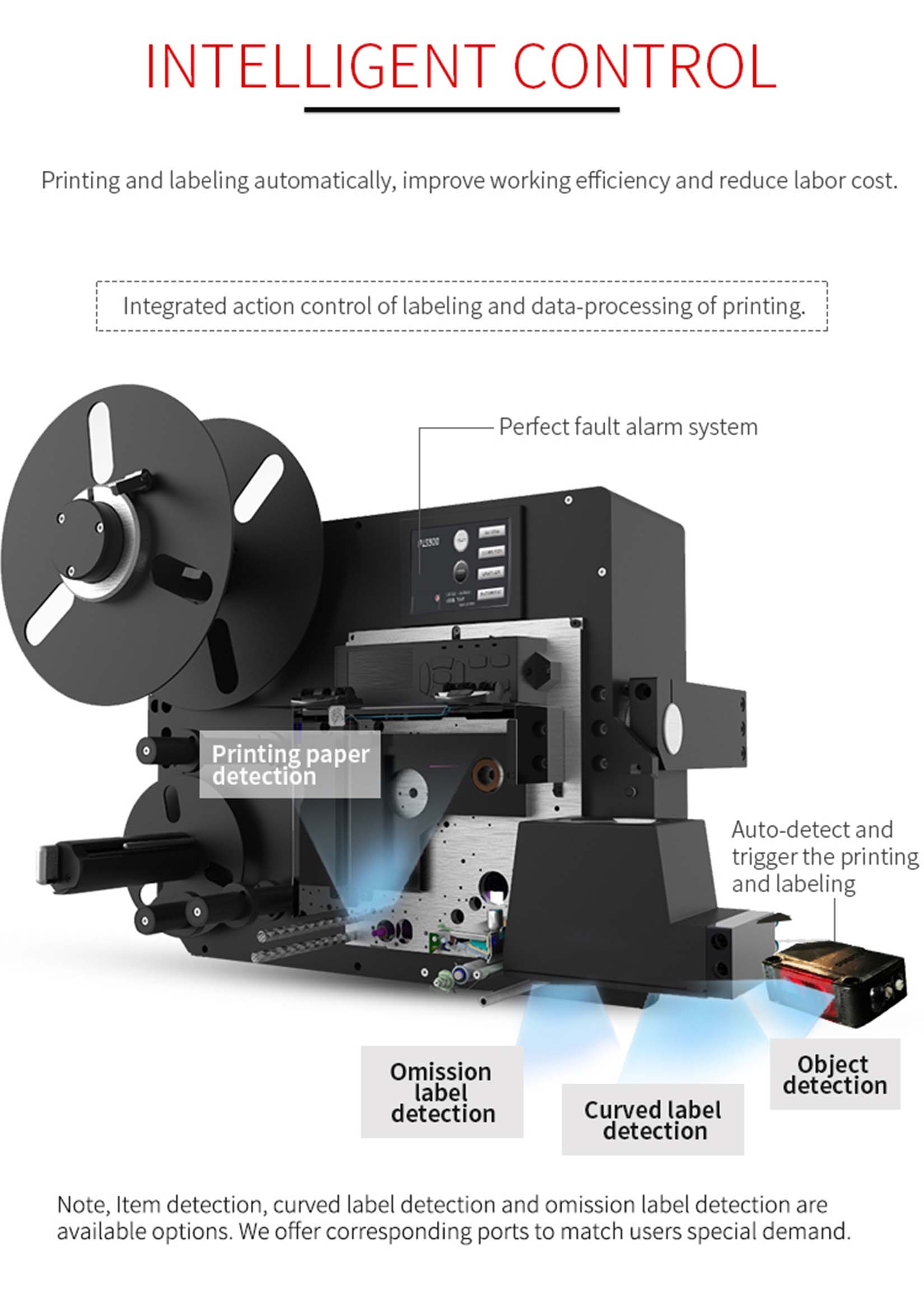 Sistema de etiquetado de impresión y aplicación por soplado PLS545