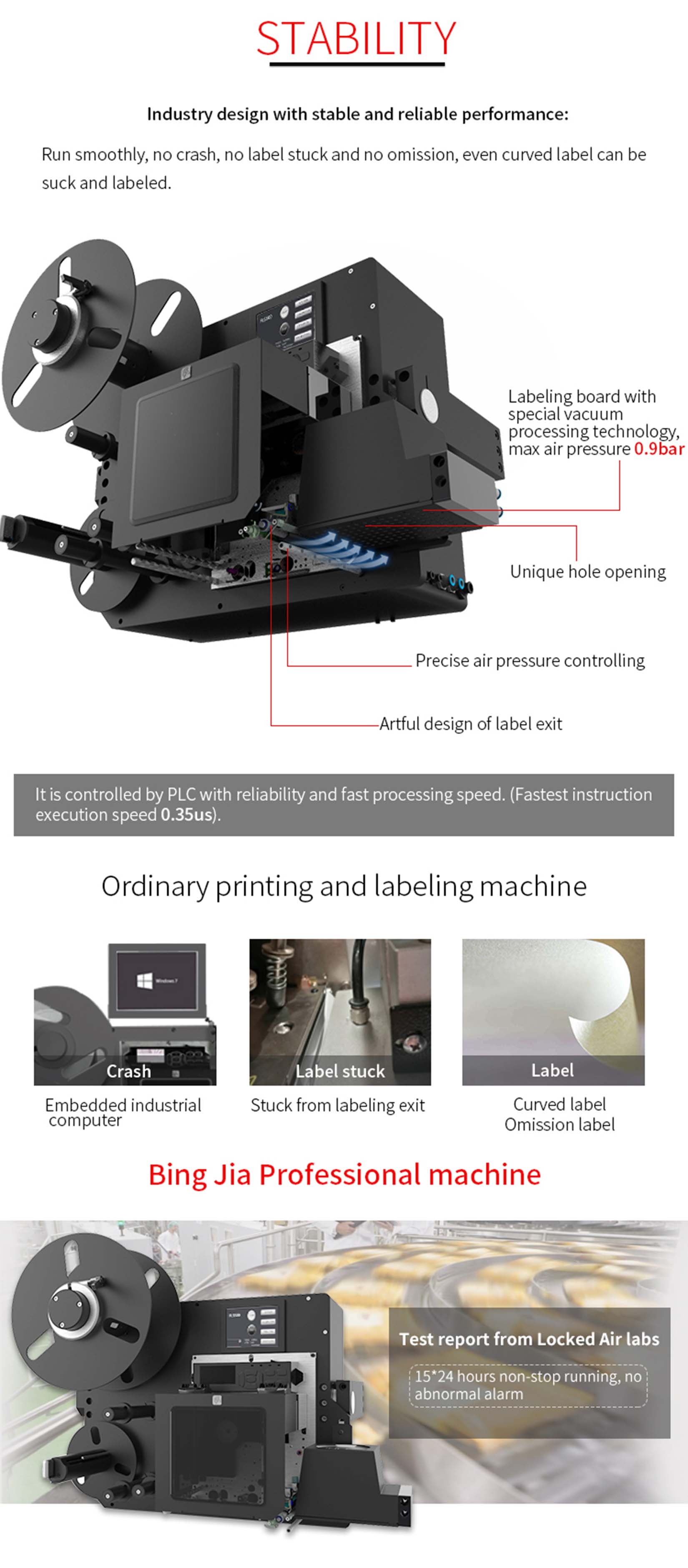 Sistema de impresión y soplado de etiquetas pls545