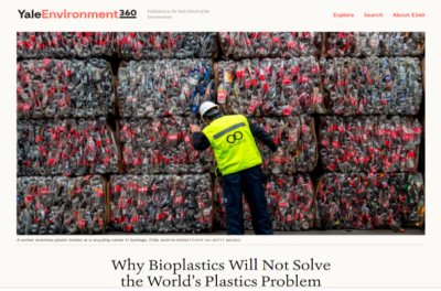 ¿Yale: Por qué los bioplásticos no pueden resolver el problema mundial de la contaminación por plásticos?